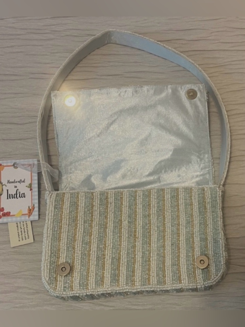 Beaded Tomato Garden Bag
Handmade In India NEW Release
Viral Striped Purse - Picture 5 of 7